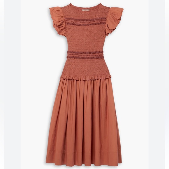 Ulla Johnson Dresses & Skirts - ULLA JOHNSON
Madeline smocked cotton-jersey and cotton-poplin midi dress